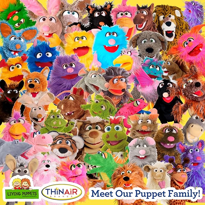 Living Puppets 20-Inch Plush Big Brown Dog Hand Puppet - Fine European Design, Ultra-Soft and Cuddly, Promotes Child Development, Safety Certified, Teacher-Recommended for Boys and Girls