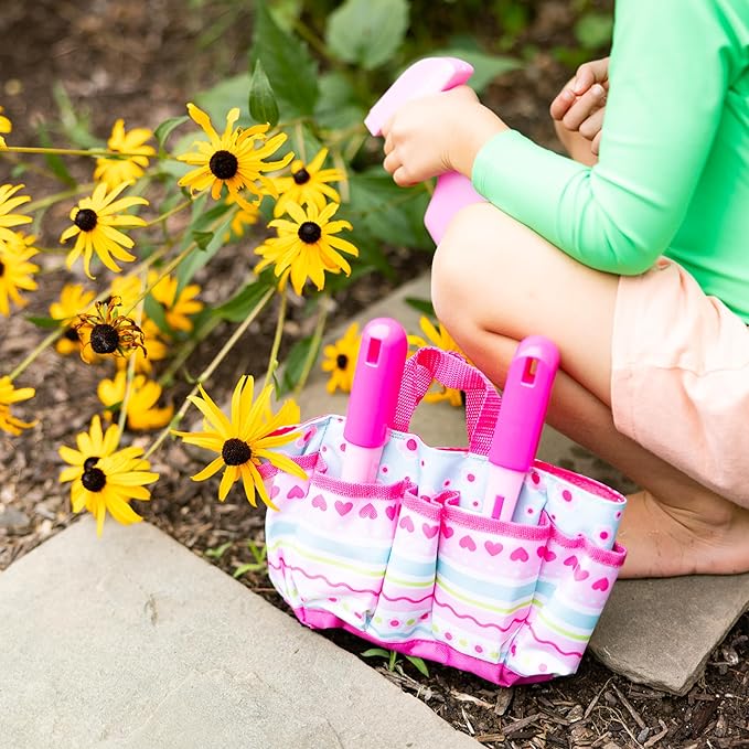 Melissa & Doug Sunny Patch Pretty Petals Gardening Tote Set with Tools