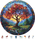 Fall Wooden Puzzles for Adults, Autumn Redwood Tree Jigsaw Puzzles 200 Pieces Unique Shape Adult Puzzles, Irregular Wood Creative for Adults Family Game 11.2 x 11.2 in