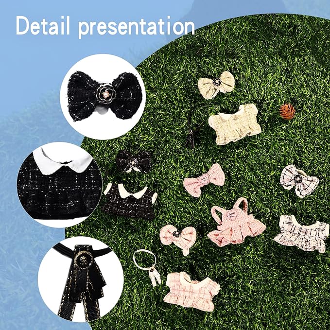 17cm Doll Clothes Set & Outfit Set for 17cm Dolls - Premium Fashion Dresses with Accessories, Luxury Chic Doll Clothing & Style Bundle,Just Clothes (Style-C)