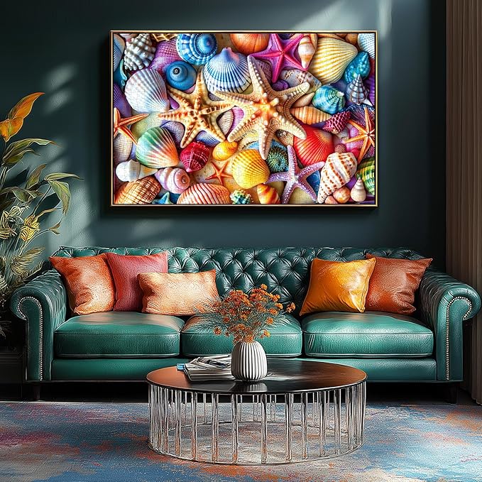 Seashell 500 Piece Puzzle for Adults Colorful Ocean Jigsaw Puzzle with Starfish & Shells, Premium Thick Cardboard, Challenging Yet Relaxing, 23x15 Inch Finished Size, for Puzzle Lovers