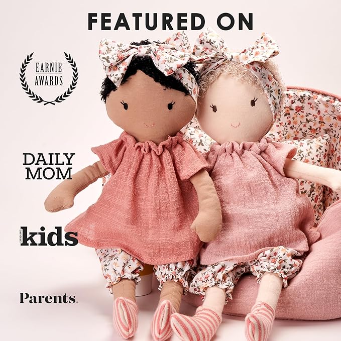 MON AMI My First Doll Marie - 15” Soft & Cuddly Baby Plush Stuffed Doll for Girls, Babies, Toddlers, Pre-School Kids