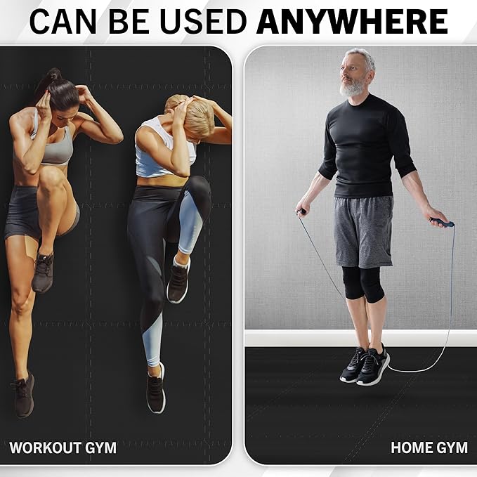 EVA Foam Mat Tiles 12-Pack - 48 SQ FT of Interlocking Padding for Garage, Playroom, or Gym Flooring - Exercise Mat or Baby Playmat by Stalwart (Black)