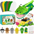 WATINC 6Pcs Hand Puppet Making Kit, Art Craft Felt Sock Puppet Toys, Creative DIY Make Your Own Pompoms Wiggle Googly Eyes Storytelling Role Play Party Supplies Gift for Girls Boys (Wild Animals B)