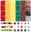 XIANNVXI 10Colours Fall Pony Letter Beads Set Friendship Bracelet Making Kit 500pcs Red Orange Yellow Green Brown Pony Beads Bulk