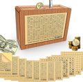 Piggy Bank for Adults Kids, Wooden Coin Bank for Boys and Girls, Cash Vault Money Saving Box with Counter $10000 $5000 Savings Challenge Money Box with Money Target and Numbers (Brown Box+ 13 Sheets)