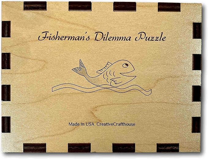 Fisherman's Dilemma Wooden Brain Teaser Puzzle - Made in USA