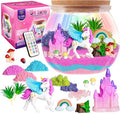 Unicorn Terrarium Kit for Girls - LED Light-Up DIY Arts and Crafts Night Light Gift for Kids Ages 4-12Night Light Birthday Gift DIY Arts and Crafts Kit for Kids