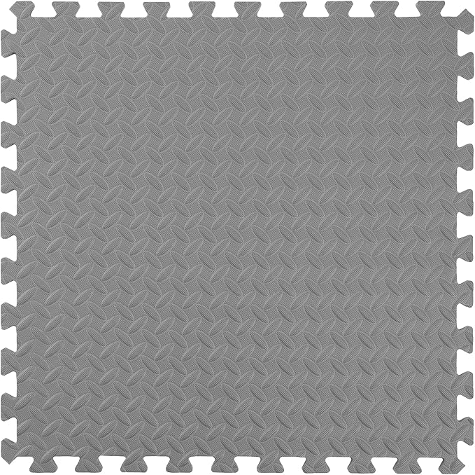 IncStores 1/2 Inch Thick Diamond Soft Foam Flooring Tiles | High-Density Interlocking Foam Tiles for Rugged Style in Your Home Gym, Playroom, and More | Grey, 12 Tiles