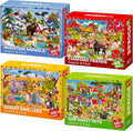 QUOKKA Puzzles for Kids Ages 4-6 - Toddler Puzzles Ages 3-5 - 4-Pack 60 Piece Search and Find Animals Jigsaw Puzzle 6-8 - Learning Toys for 3 Year Old Boys and Girls - Educational Games Gift
