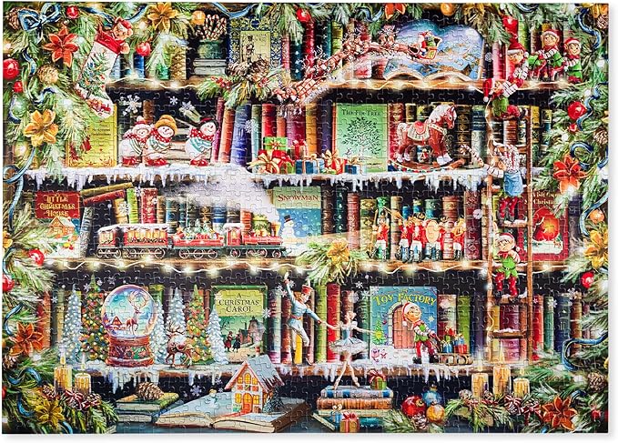 Enchanted Christmas Book Nook | Traditions by Mosaic Puzzles - 1000 Piece Puzzle