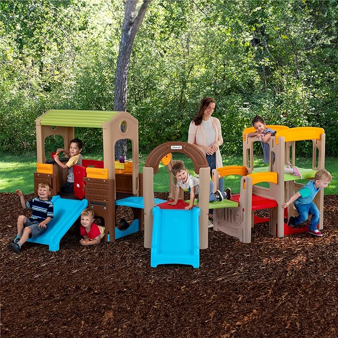 Simplay3 Young Explorers Modular Play System – Kids Activity Outdoor Playset for Children Age 18 mos - 6yrs – Toddler Playground Slide, Climb and Playhouse