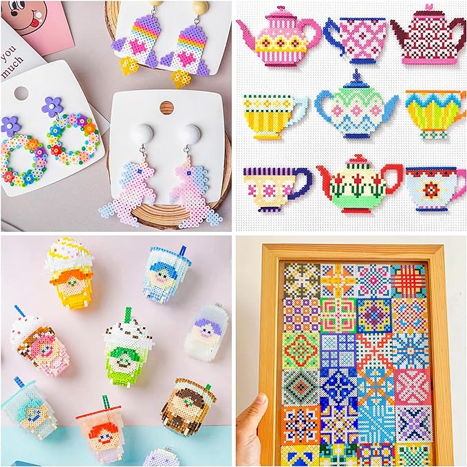INSCRAFT 30,000 Fuse Beads Kit-30 Individual Packs of Iron Beads Set with 3 Pegboards, 5 Ironing Paper, 10 Patterns, Gifts for Birthday Christmas, Multicolor 5mm Melty Beads Bulk Refill Kit