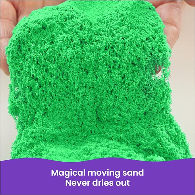 Kinetic Sand, 2.5lbs Green Play Sand, Moldable Sensory Toys for Kids, Resealable Bag (Packaging May Vary), for Ages 3 and up