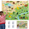 BONNYCO Felt Board for Toddlers with 116 Jungle Animals Figures. Montessori and Sensory Toys, Birthday Gifts for Kids 3-8 Years Old. Educational Games Learning Activities Christmas