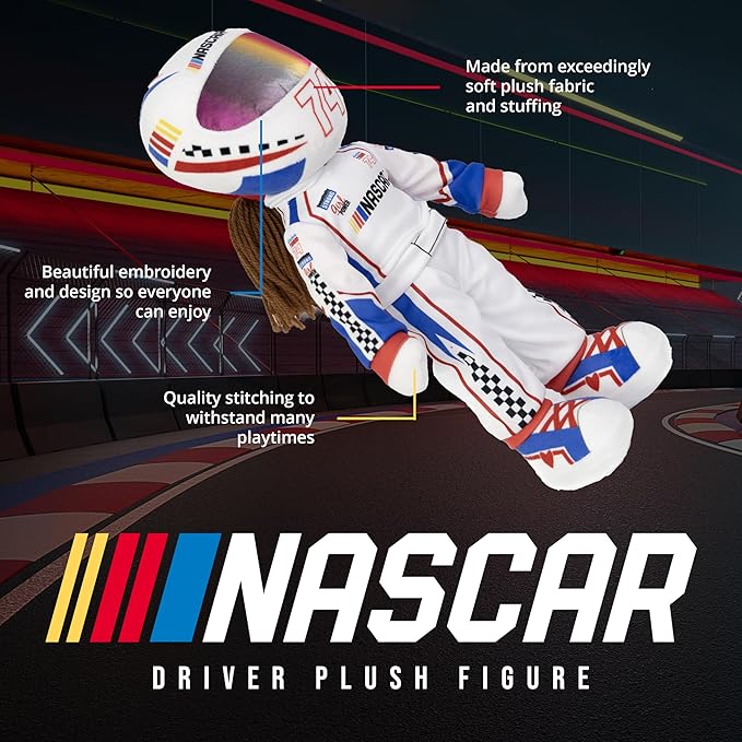 Playtime by Eimmie NASCAR-Themed Soft Baby Doll, 14-Inch Plush Racing Rag Doll for Kids, Sally Speedster Motorsports Plush Figure, Fabric Stuffed Toy for All Ages