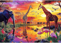 Animal Jigsaw Puzzles for Adults 1000 Pieces Nature Wildlife Scene with Elephants Lion Tiger Giraffes Flamingos Puzzle Family Challenging Funny Puzzle Perfect for Game Nights (27.5"X19.6")