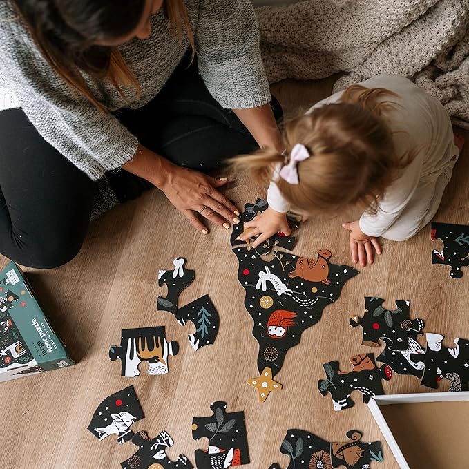 Wee Gallery Floor Puzzle, 24-Piece Jumbo Jigsaw Puzzles for Toddlers, Early Learning Activity, Cognitive and Fine Motor Skills Development, Learning Toys for Toddlers, Christmas Tree