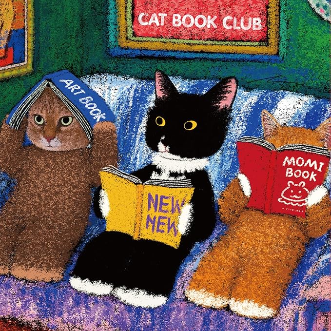 MOMIBOOK Puzzles for Adults 1000 Pieces Jigsaw Puzzles of Cat Book Club, Painting Image Animal Difficult Challenging Hard Impossible Puzzle Unique Funny Party Christmas Birthday Gifts