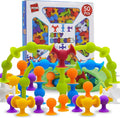 ACME CO 50 Pcs Baby Suction Bath Toys - Fun Squigz, Toddler Sensory & Interactive Building Toys, Montessori Stocking Stuffers