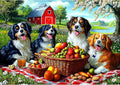 Puzzles for Adults 500 Pieces Cute Dogs Jigsaw Puzzles 500 Pieces Difficult Fun Puppy Autumn Picnic Unique Family Puzzle Challenging Games Gift for Teens Kids Adults (21"x15")