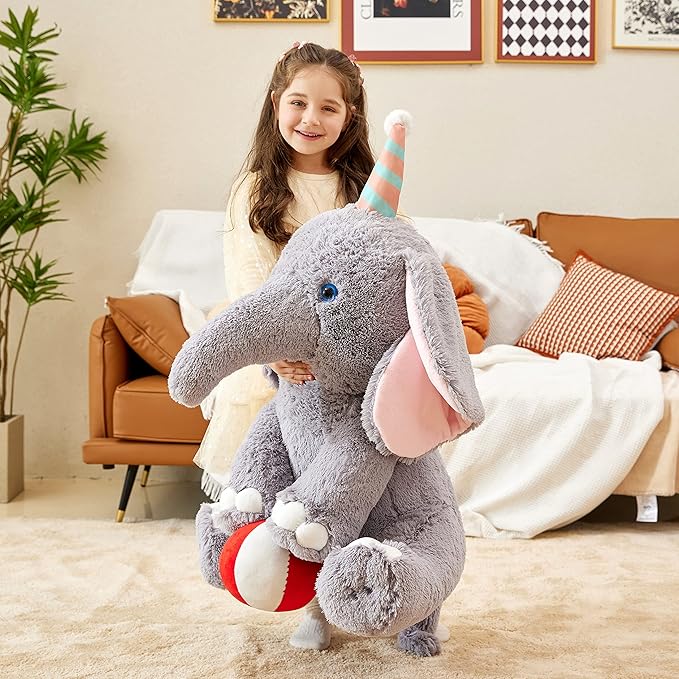 IKASA Giant Elephant Stuffed Animal Plush Toy, 31" Large Big Jumbo Soft Plushie Toys for Kids Girls Boys Girlfriend