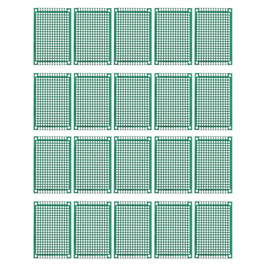 MECCANIXITY PCB Board Single Sided Printed Circuit Prototyping Boards Plated Through Holes for DIY Soldering Electronic Projects, 40mmx60mm, Pack of 20