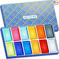 ARTISTRO Professional Metallic Watercolor Paint Set for Adults - 12 Pigment-Rich Metallic Colors, XL Pans, ASTM-I Lightfastness, High Tinting Strength Watercolor Set for Professionals made by professionals