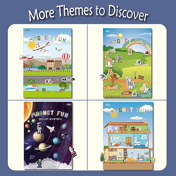 Magnetic Portable Playboard Doll House Family Magnets Learning Travel Toy (65 Pcs)