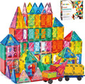 104PCS Magnetic Building Tiles, STEM Educational Stacking Blocks, Construction Toys for Kids Ages 3-9, Creative Toddler Boy Girl Christmas Birthday Gift