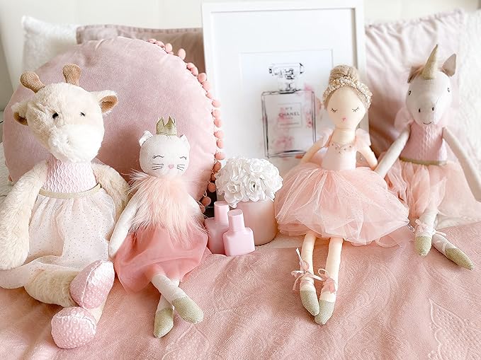 MON AMI Jolie The Unicorn Ballerina Princess Doll – 21”, Plush Unicorn Stuffed Animal Doll for Kids of All Ages, Use as Toy or Room Décor
