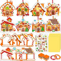 40PCS Christmas Crafts Bulk: Gingerbread House Paper Suncatchers DIY Kit for Winter Xmas Holiday Activities Decorations, Window Stained Glass Effect Art Ornaments