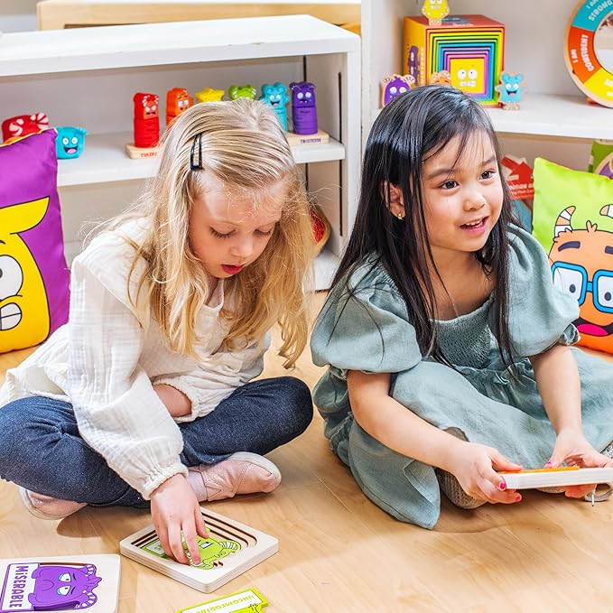Open The Joy Layered of Emotions Puzzles – 24-Piece Emotional Regulation Puzzle for Kids | SEL Learning Tool for Identifying & Expressing Emotions | Wooden Puzzle for Ages 4+