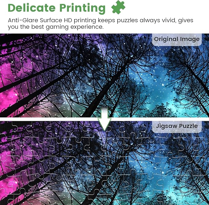 300 Pieces Puzzles for Adults | Aurora Forest Jigsaw Puzzles | Large 300 Piece Puzzle for Children Adults Seniors | Sturdy,Safe | Engaging & Educational Toys Great Gift for Boys Girls 20.5 x 15 in