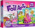 Klever Kits Princess Foil Art Kit for Kids - Arts & Crafts Supplies, Mess Free Coloring, Foil Foam Stickers, Creative Travel Toys, Birthday Gifts for Boys & Girls Ages 4 and Up