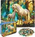 LELEMON Puzzles for Kids Ages 4-6,Unicorn 100 Piece Puzzles for Kids Ages 4-8 in a Metal Box,Educational Jigsaw Puzzles 100 Piece Puzzle Games Puzzle Toys for Girls and Boys