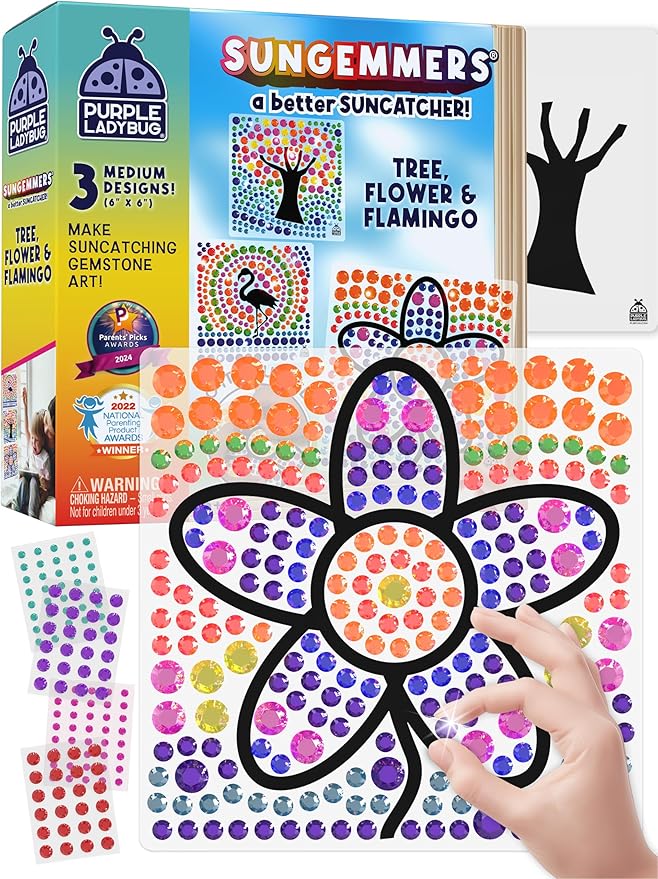 SUNGEMMERS Window Art Kids Crafts - Fun Arts and Crafts for Kids Ages 8-12 & Birthday Gifts for Girls 6 7 8 9 10 Year Old - Craft for Girls 8-12, Graduation Gifts for Kid 6-8 7-10, Toys for Ages 5-7