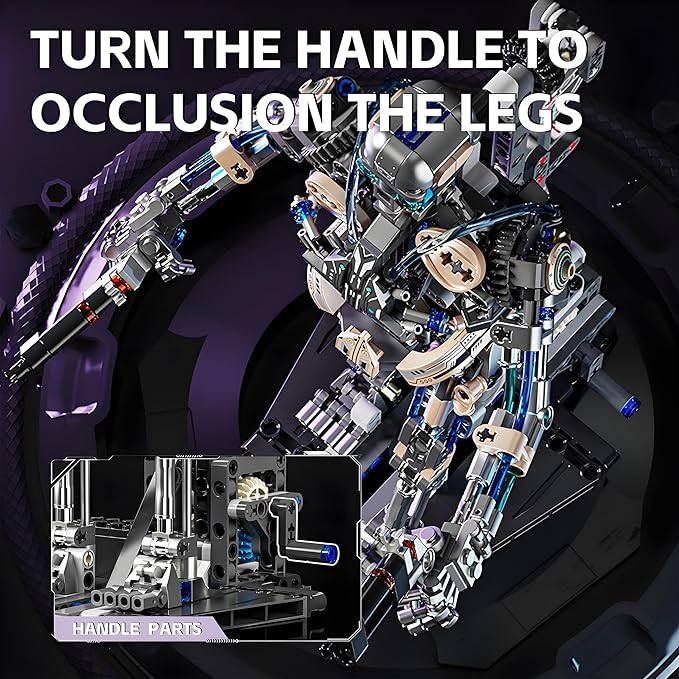 Mechanical Skeleton Robot Building Block Toy 692+Pieces Twistable Body and Poseable Design Creative STEM Toy for Kids and Adults