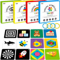 100 PCS 200 Page Black White Colorful 3D Visual Stimulation Baby Flashcard for Newborn Baby Infant Gift (, 5.5” X 5.5”)