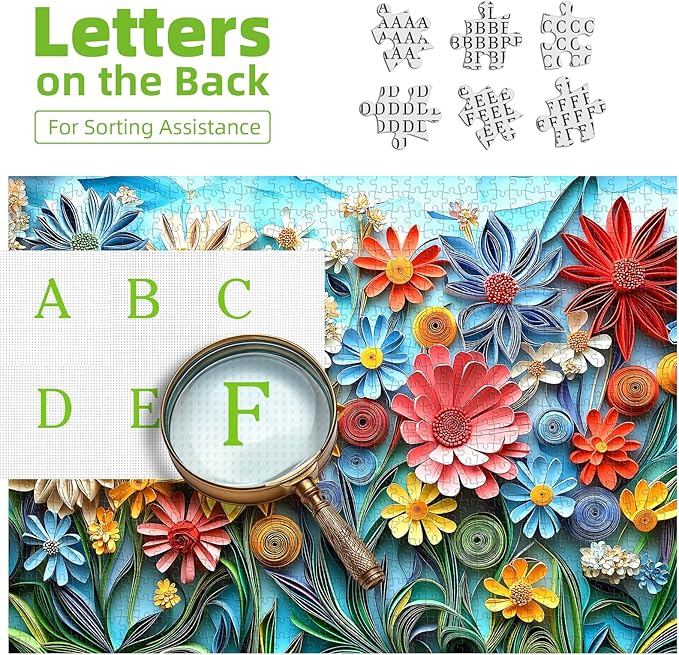 Puzzles for Adults 1000 Pieces Colorful Flower Jigsaw Puzzles 1000 Pieces Challenging Art Paper Puzzle Impossible Difficult Plant Puzzle for Adults