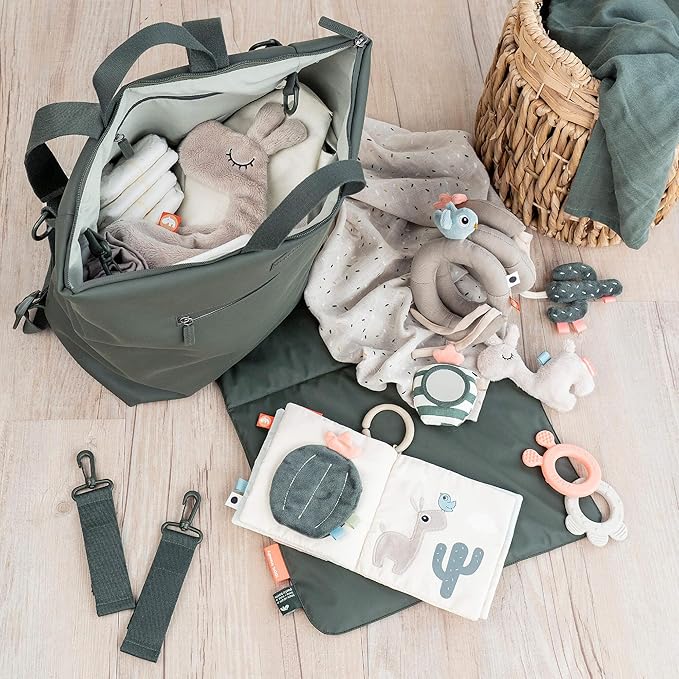 Done by Deer Lalee Sand Activity Spiral Baby Toy - Sensory Cactus, Mirror, and Crinkle Sound for Cots, Car Seats, Strollers, and Prams - Perfect Travel Companion