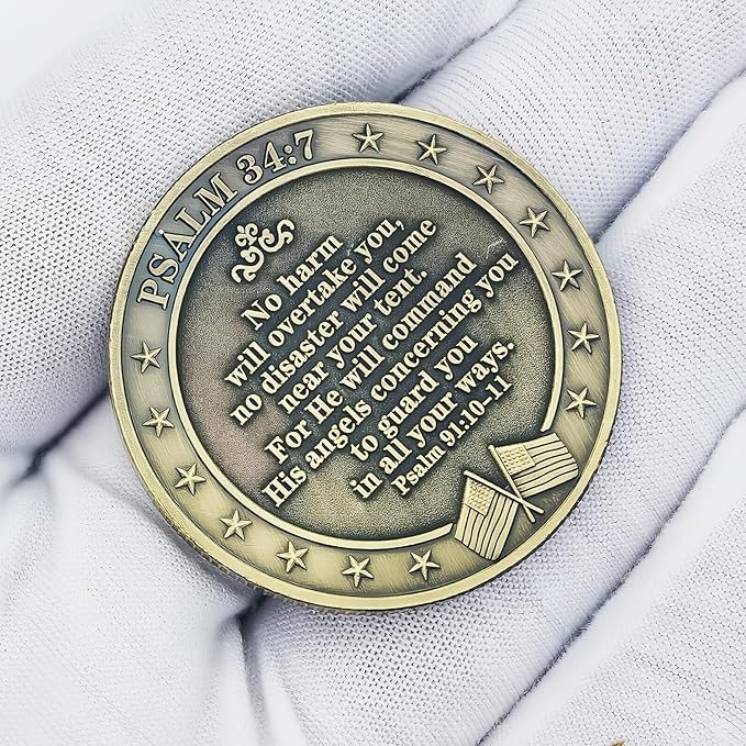 The Archangel Michael Challenge Coin Christian Coin Bible Verse Angel Coin As Catholic Gifts (Single Coin)