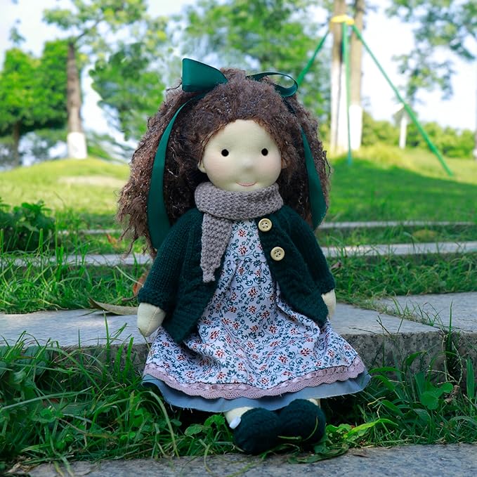 BlissfulPixie Handmade Waldorf Collect Rag Doll Birthday Present for Girl with Exquisite Box - Sophia 12"