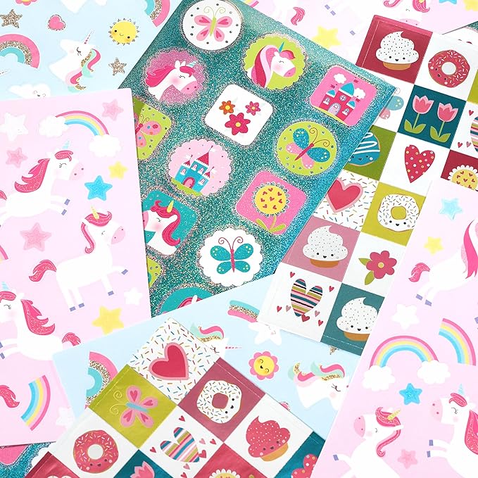 American Greetings 392-Count Bulk Stickers for Kids, Unicorns and Rainbows