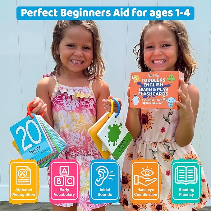 ABC Flash Cards for Toddlers 1-4 - Learning Phonics for Toddlers Alphabet Flashcards - Preschool Sight Words Numbers Colors Baby Flash Cards for Kindergarten