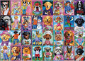 Dog Collage 1000 Piece Jigsaw Puzzle for Adults Colorful Pet Portrait Unique Fun Dogs Jigsaw Puzzles Challenging Funny Family Puzzle Perfect for Game Nights (27.5"x19.6")
