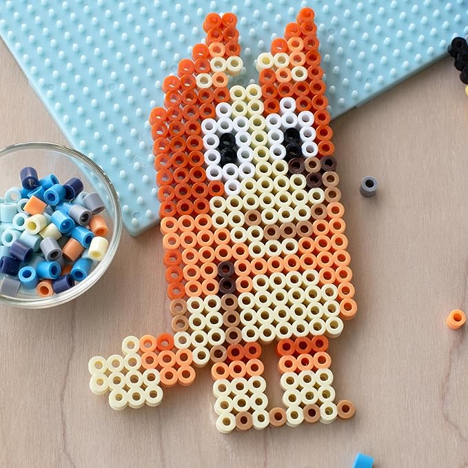 Perler 80-57182 Bluey Fused Bead Deluxe Box Kit, 10 Unique Patterns, Multicolor, 4473 Pieces