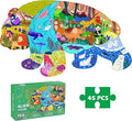 Floor Puzzles for Kids Ages 3-5, 4-6, Big Pieces Jumbo Puzzles Colorful Animal Shaped Puzzle Learning Educational Toys Games Gifts for Children(Panda-45 Pieces)