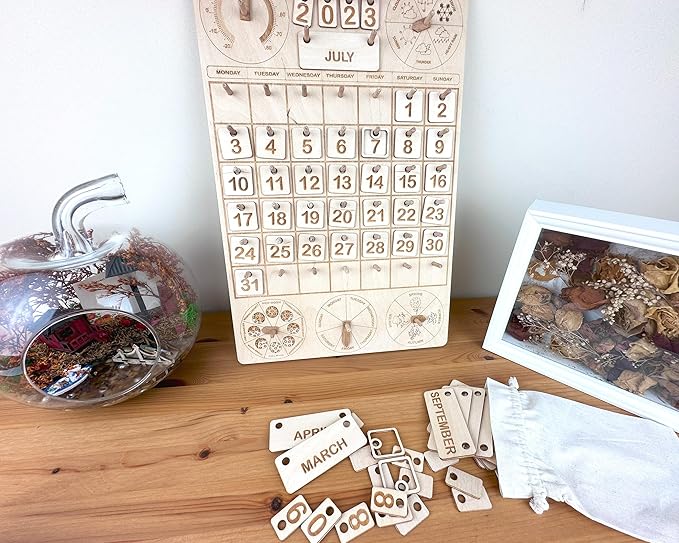 Montessori Calendar, Toddler Calendar, Perpetual Calendar, Classroom calendar, Montessori Learning Calendar, Christmas Gift for Kids