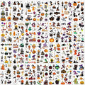 380+ PCS Halloween Temporary Tattoos for Kids, 30 Sheets Creative Design Halloween Tattoos for kids Halloween Party Decorations, Pumpkin Tattoo Stickers Halloween Gifts for kids for Halloween Makeup